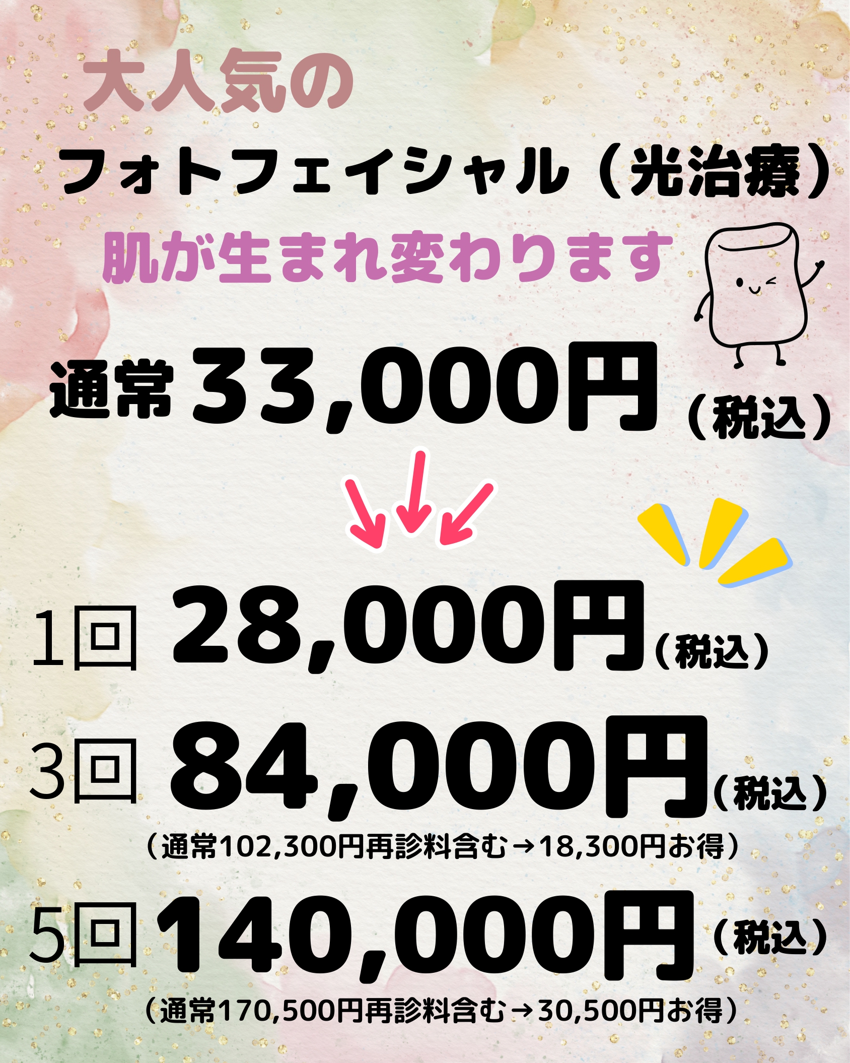 フォトフェイシャルの価格